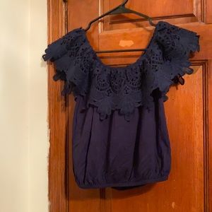 Blue off the shoulder top